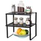 2-Pack Expandable & Stackable Kitchen Shelf Organizers – Heavy-Duty Metal Cabinet & Countertop Storage for Plates, Cups, Cans (12.7-23.9” Adjustable)